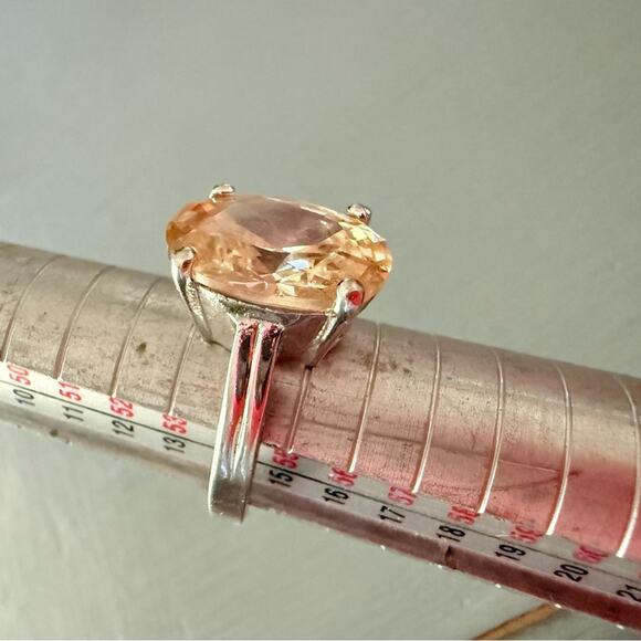 925 Sterling Silver Champagne Ring Size 7 - Picture 6 of 12